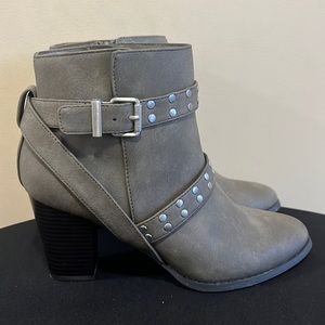 Style & Co. Gray Studded Faux Leather Bootie